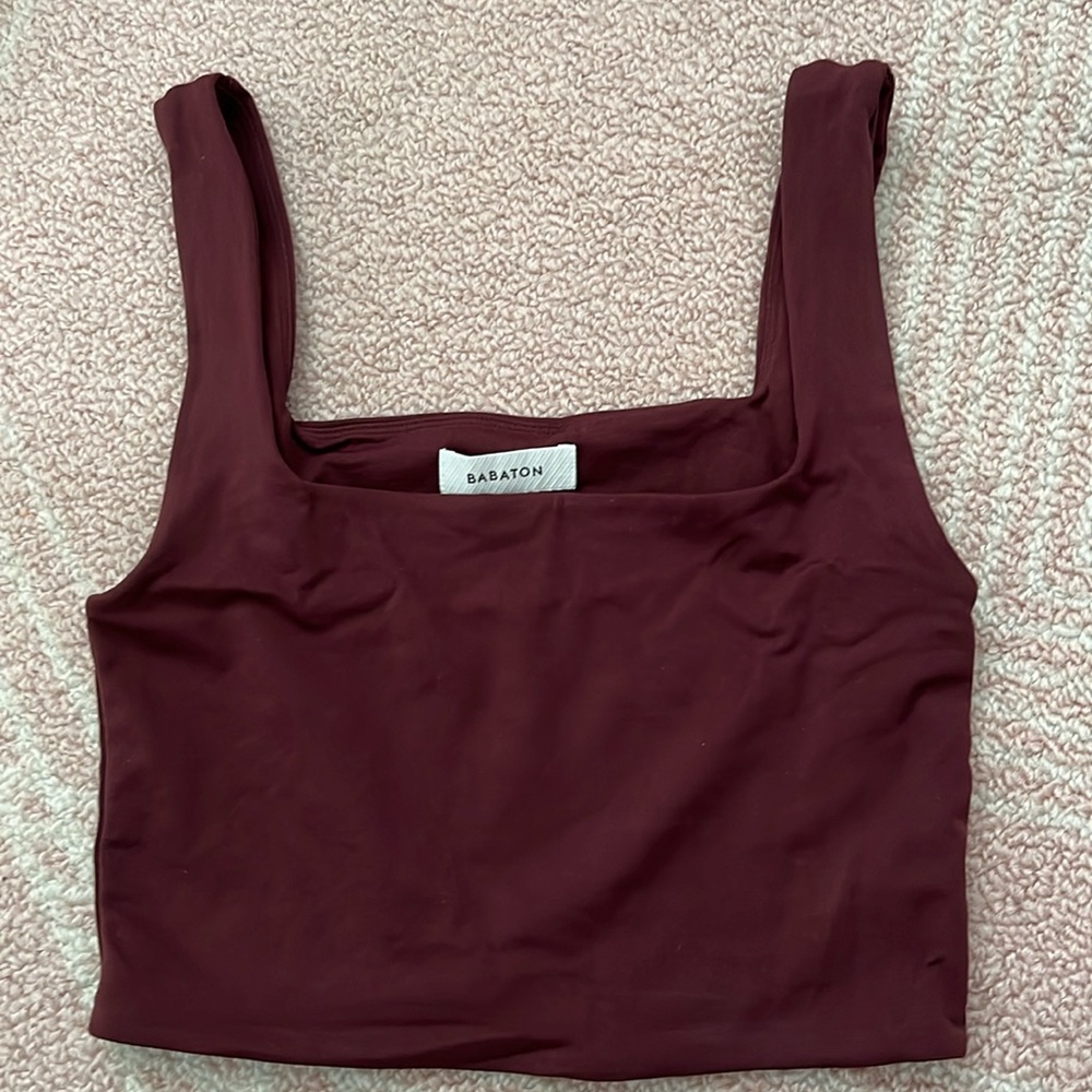 ARITIZIA Babaton Maroon Crop Squareneck Tank XS